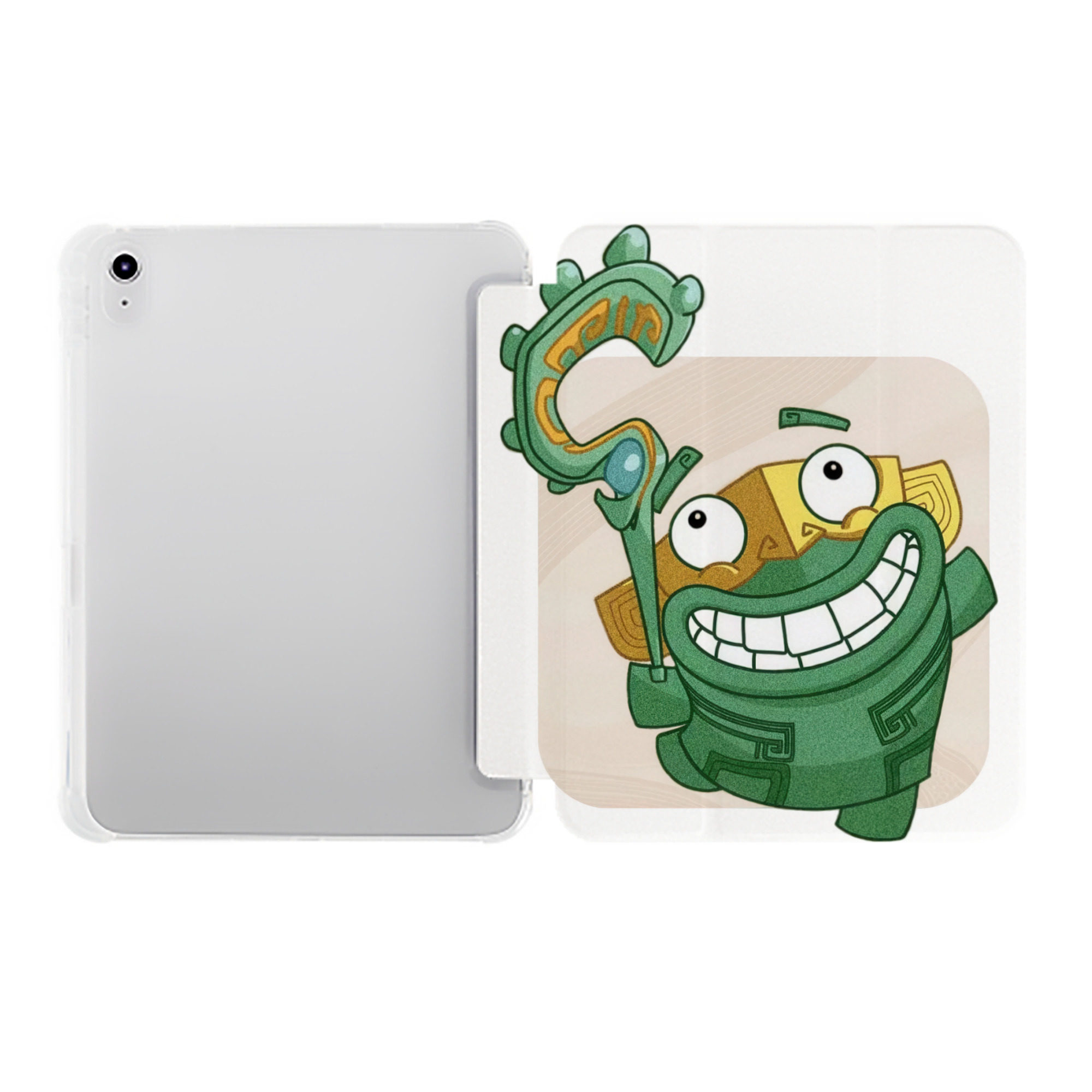 （画像用） Ne Zha 2 ナタ 魔童の大暴れ IPad ケース ペン収納付き 三つ折りスタンド PUレザー×シリコン 対応機種9.5/10.5/10.9インチ